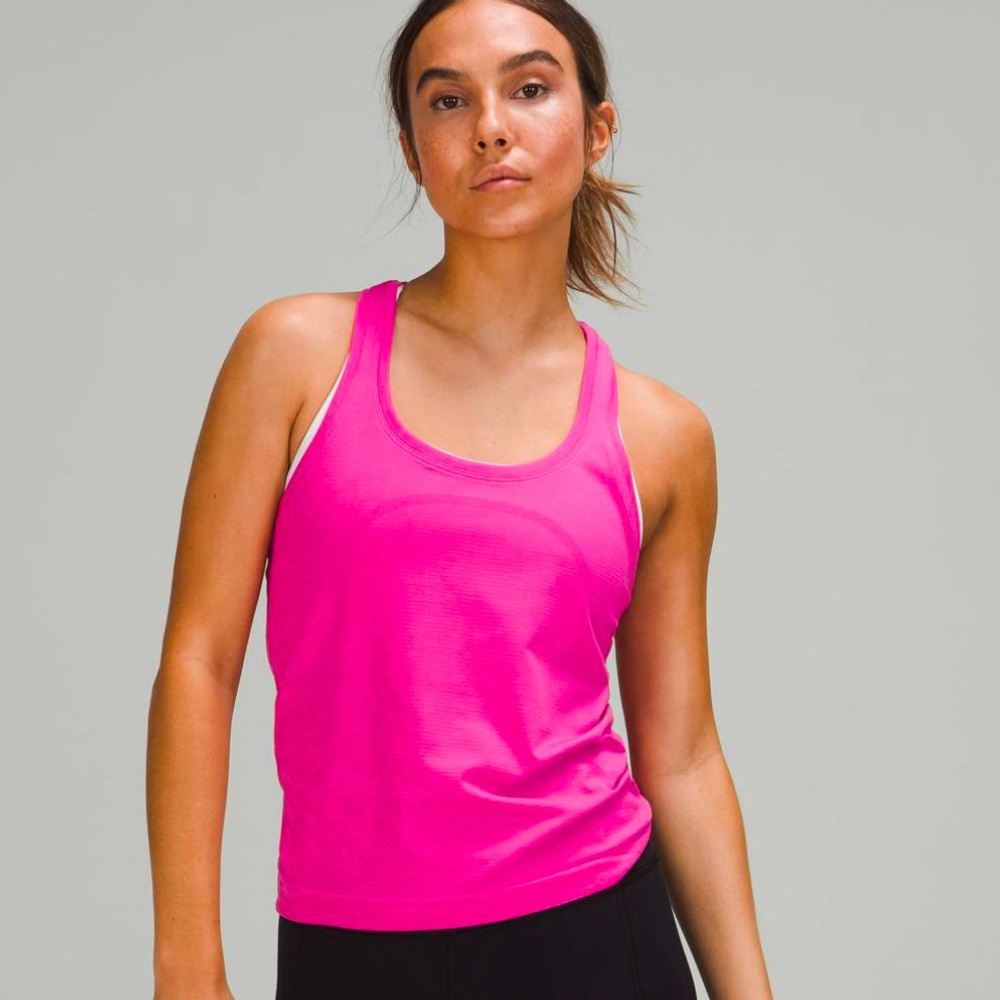 Sonic pink lululemon swiftly tech tank top *race length*